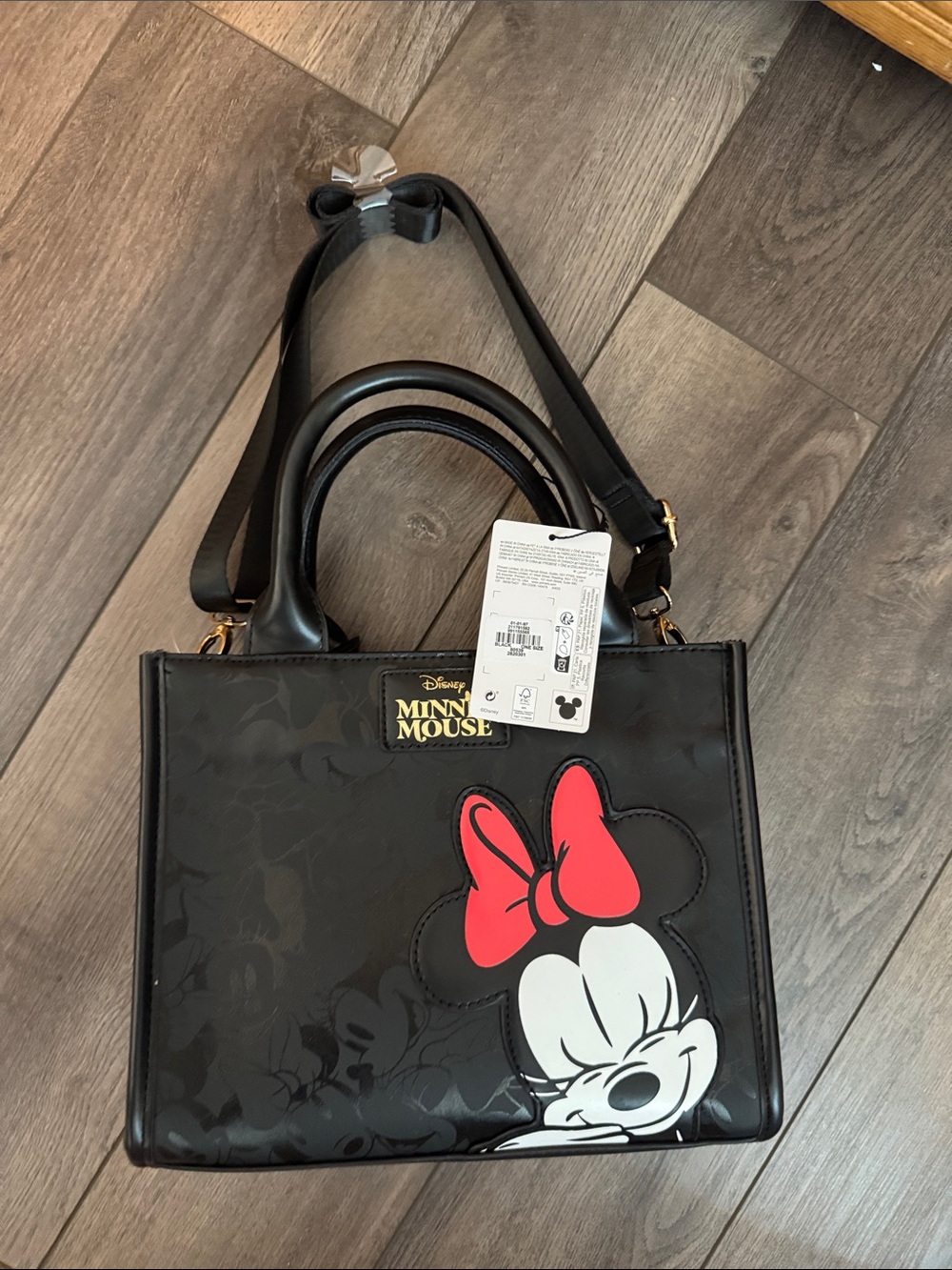 Disney Minnie Primark Black Tote with Red Bow purse handbag - Picture 3 of 3